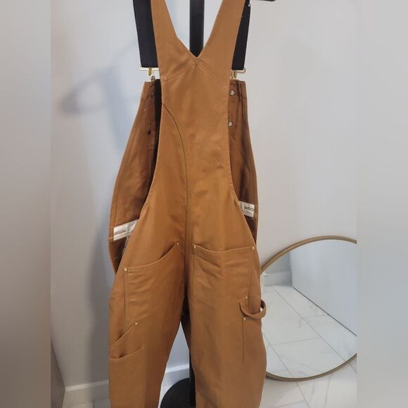 Carhartt RO1-M Duck Bib Men's Overalls Relaxed Fit Unlined (32*34) Brown - Picture 8 of 9